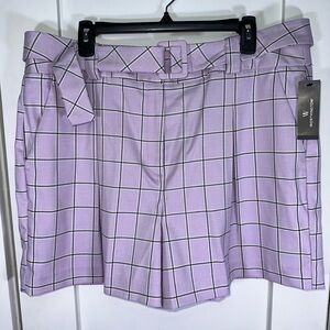 NWT Worthington Women's Lavender Checkered Shorts
